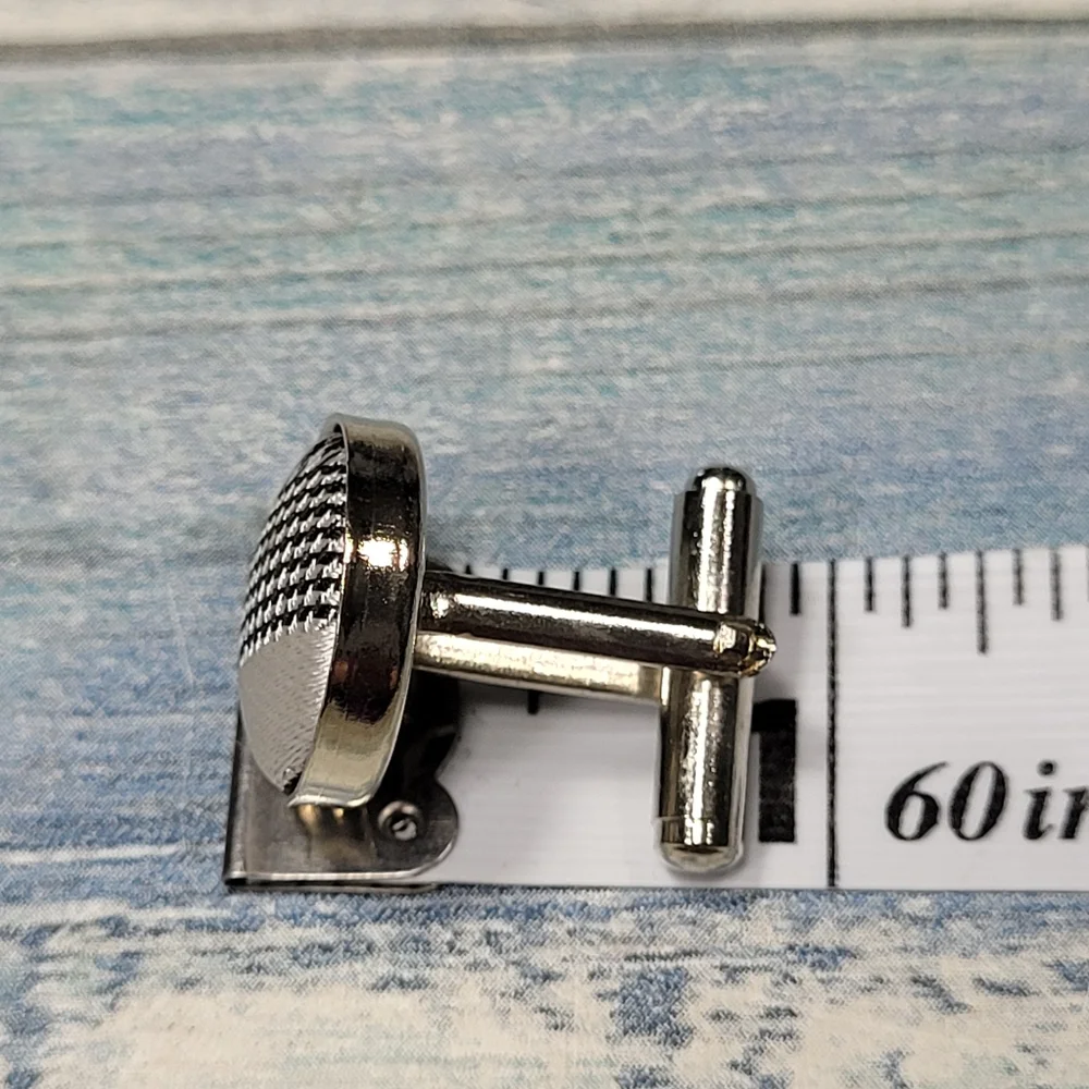 Fabric Black and white Cufflinks